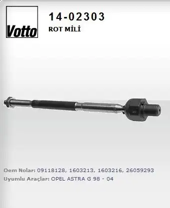 VOTTO 14-02303-14 | 02303 Rot Mili Opel Astra G Astra H Zafira