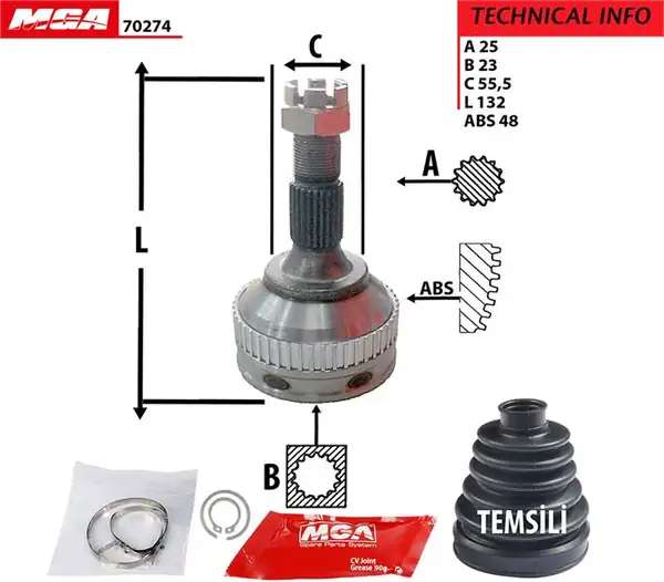 MGA 70274 | Aks Kafası ABS li Peugeot 306 1 4 1 1