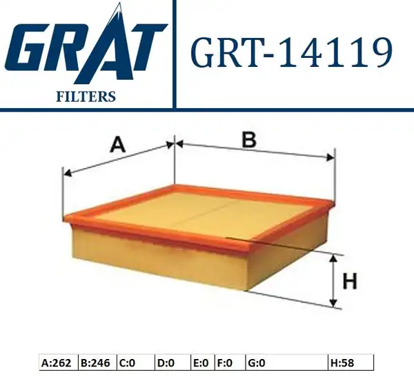 GRAT 14119 | Hava Filtresi Opel Omega B 2 0 2 2 2 5 2 5 TD 2 6 3 0 94 03