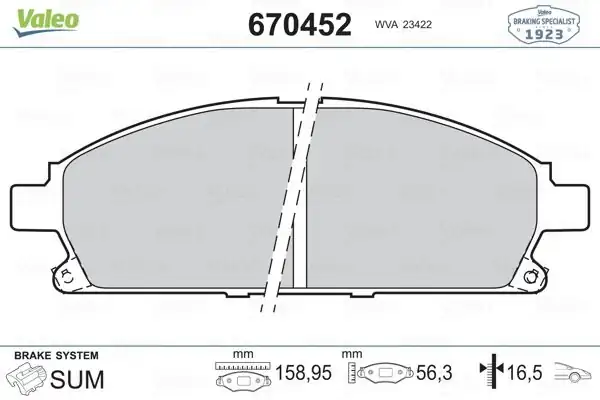 Valeo 670452 Ön Fren Balatası Nissan X Traıl 00 07 Pathfinder 97 04 Infiniti Qx4 Q45 II