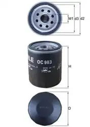 MAHLE OC983 | Yağ Filtresi Doblo/Brava/Bravo/Fiorino/Tipo/Uno/Palio/Marea/Punto/Panda/Stilo