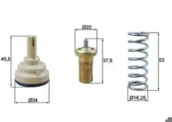 MAHLE TX18195D | Termostat 95°C Golf V/VI, Jetta, Passat, Polo 1.4 TSI 04-19