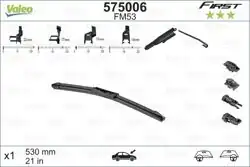 VALEO 575006 | Silgi Süpürgesi Tek 53Cm First Multiconnection Flat Blade Fm53 530 mm
