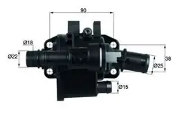MAHLE TH4283 | Termostat 83°C Ford Fiesta 1.4 TDCI 02- Peugeot 107/206/207/307/1007/Bipper/Citroen C1/C2/C3/Nemo 1.4 HDI