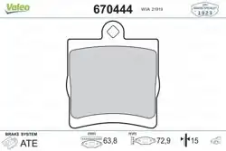 VALEO 670444 | Fren Balata Arka 01-07 C-Seri (W203)
