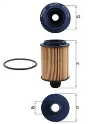 MAHLE OX553D | Yağ Filtresi 10-Doblo-Lna-Brv-Egea-500 1.3-1.6-2.0Mjt Ast.J-Insignia *A13dte-A20dth*