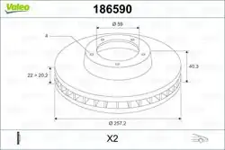 VALEO 186590 | Fren Diski Ön 500 07-, 500 C 09-
