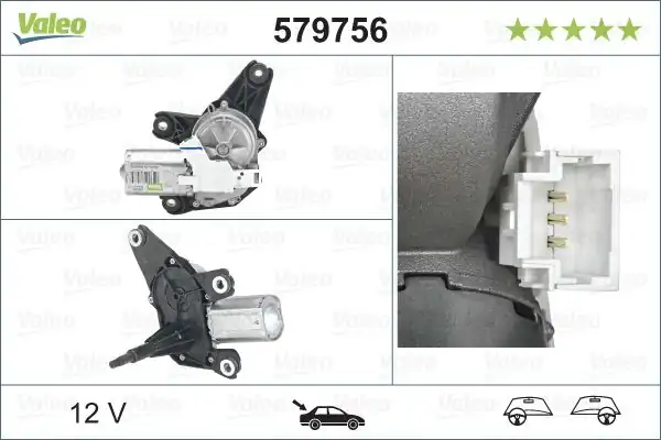 Valeo 579756 Silecek Motoru Arka Renault Megane II Scenic II 03
