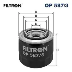 FILTRON OP587-3 | Yağ Filtresi Mitsubishi L200 Pajero Sport II 2.5 Di-D 4Wd 05-15