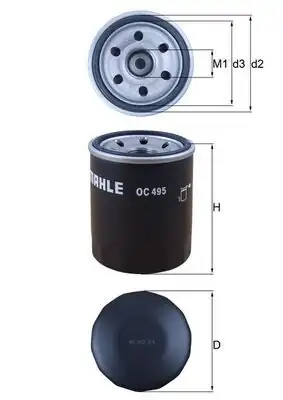 MAHLE OC495 | Yağ Filtresi 05-11 Colt-Lancer 1.1-1.3-1.5