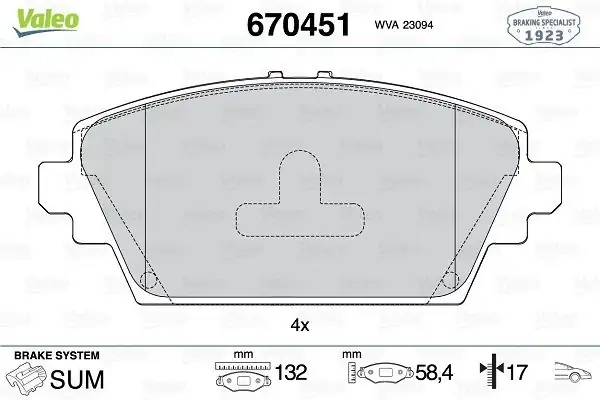 Valeo 670451 Fren Balata Ön Nissan Primera P12 03 10 Honda Accord 98 03 Almera Tino