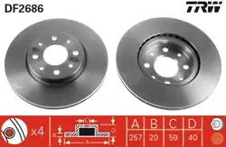 TRW DF2686 | Ön Fren Diski Fiat Doblo Albea Palio Fiorino Linea Bravo Panda Stilo Idea Tempra Tipo Marea 257 mm