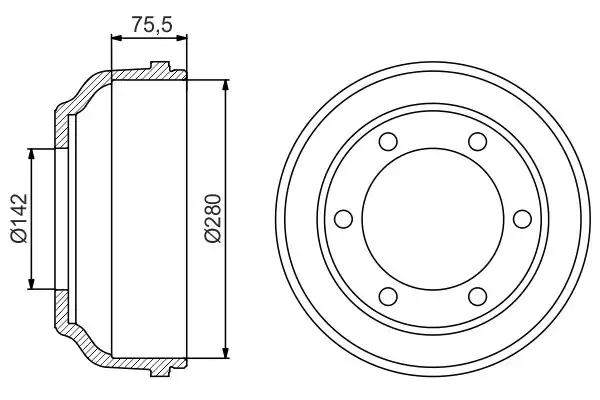 Bosch 0986477195 Kampana Arka Ford Transit V184 00 01 2 Adet