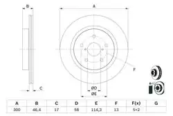 BOSCH 0986479D64 | Disk Arka (Ad) 15-Su.Outback | 2 Adet