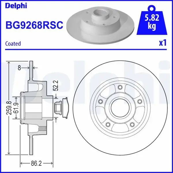 DELPHI BG9268RSC | Renault Megane IV Sedan Megane III Scenic III Arka Fren Diski Rulman ABS 30mm 1 Adet