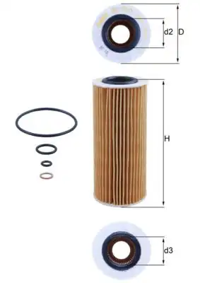 MAHLE OX177-3D | Yağ Filtresi 03-3S-E46-E90-5S-E60-X3-X5-X6