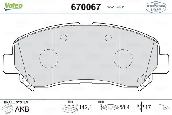 Valeo 670067 Fren Balata Ön Nissan Qashqai 07 12 X Traıl 08 11 Renault Koleos 2 0 dCi