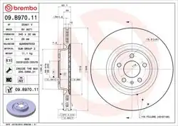 BREMBO 09.B970.11 | Fren Diski Ön (Audi A4 08-16 A5 08-17 A6 11-18 Q5 09-17) | 2 Adet