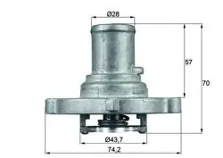 MAHLE TI12287D | Termostat Fiat Albea/Palio/Stilo/Idea/Punto/Strada/Marea/Bravo/Brava 1.2-1.4 16V 87°