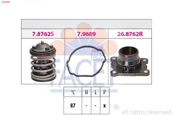 FACET 78762K | Termostat 87c Bmw E87 E92 E83