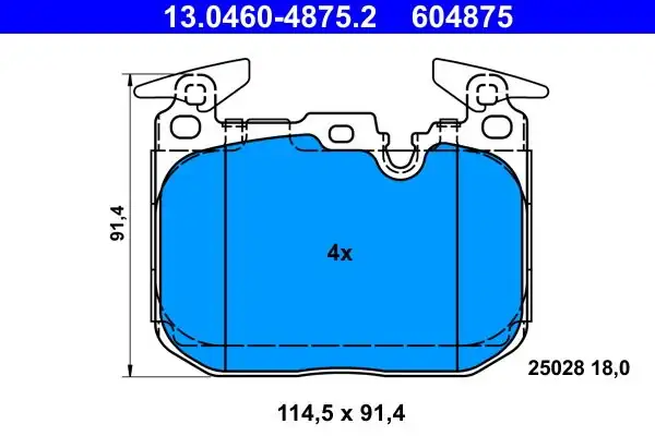 ATE 13.0460-4875.2 | Fren Balatası Ön BMW 1 F20 F21 BMW 3 F30 F31 F34 BMW 4 F32 F36