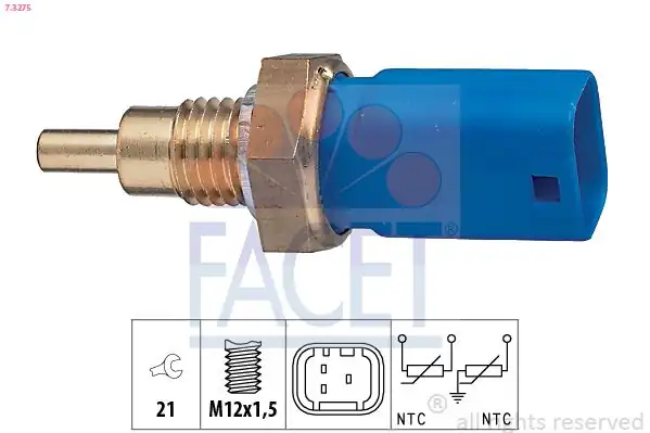 FACET 73275 | Hararet Müşürü 3 Fiş Mavi Fiat Palio Siena 1 4