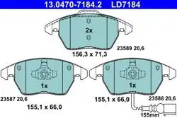 ATE 13.0470-7184.2 | Fren Balatası Ön Fişli Golf IV/V/VI, Polo V, Jetta III/IV, Passat B6/B7, Caddy III, Touran