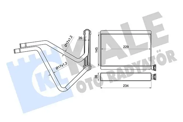Kale Radyatör 360735 Kalorifer Radyatörü Toyota Camry V30 01 06 Lexus Es 300 330 04 08 Borulu Brazing Al Al145 229x26
