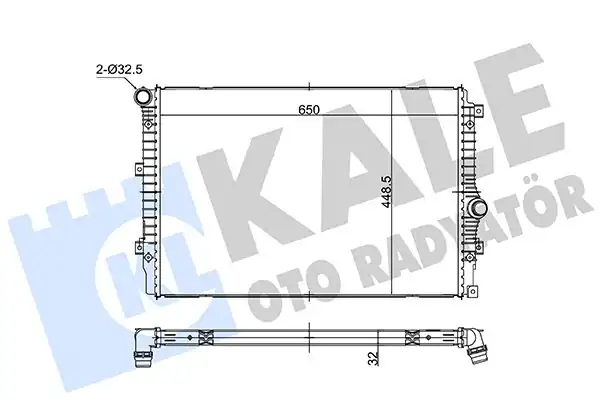 Kale Radyatör 363275 Su Radyatörü VW Tiguan 5n 1 4tsi 07 16 M-T Brazing650 448 5x32