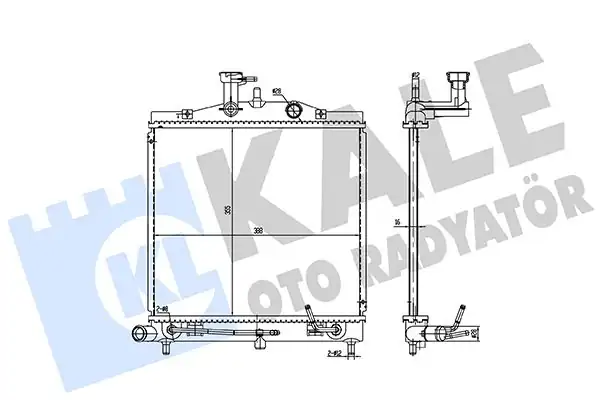 Kale Radyatör 362140 Su Radyatörü Kia Picanto İ 1 1 Benzinli 07 09 A-T Brazing355 388x16
