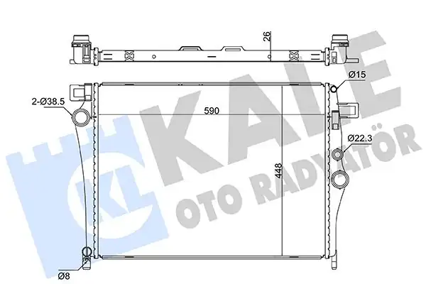 Kale Radyatör 363250 Su Radyatörü Brazing Mercedes Benz C Class W205 C180 C200d Bluetec 14 18 M-T 590 448x26