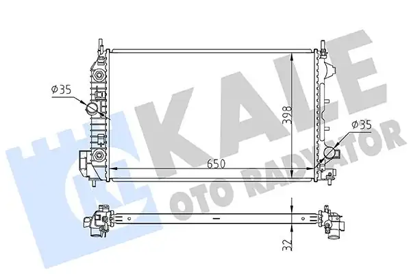Kale Radyatör 363570 Su Radyatörü Opel Vectra C Vectra C Gts Sıgnum 1 9cdti 04 08 Saab 9 3 1 9ttid 06 15 A-T Brazing650 3