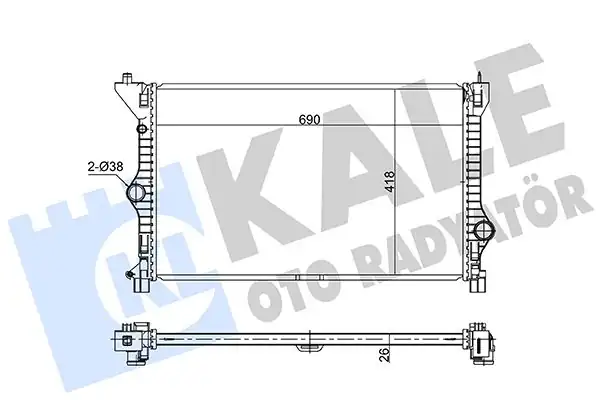 Kale Radyatör 362265 Su Radyatörü Mercedes Benz Sprinter Classic 3 5 T 4 5 T 13 M-T Brazing690 418x26