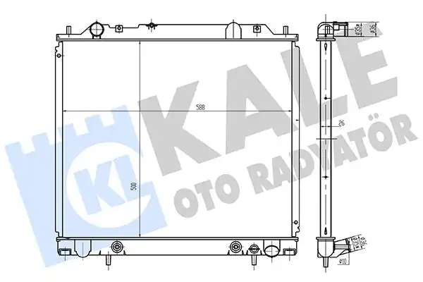 Kale Radyatör 362270 Su Radyatörü Mitsubishi L400 2 0 2 4 2 5 TD 95 05 Delıca 2 0 95 02 Space Gear A-T Brazing500 588x26