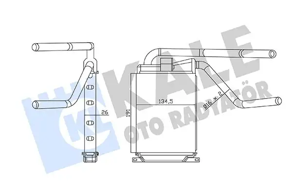 Kale Radyatör 361110 Kalorifer Radyatörü Daewoo Nexıa 08 Borulu Brazing Al Al191 134 5x26