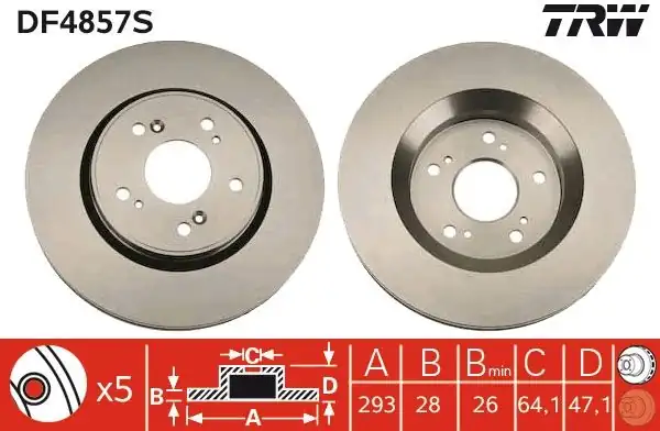 TRW DF4857S | Ön Fren Diski Hava Kanallı Honda Cr V 1 Adet