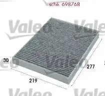 Valeo 698768 Polen Filtresi VW Amarok Touareg Transporter Porsche Cayenne T5 03