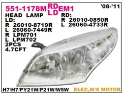 DEPO 551-1178LMLDEM1 | Ön Far Sol [Motoru Üzerinde] Krom Renault Megane III 2008-2011