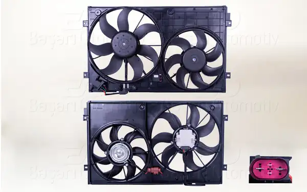 WISCO 1K0121207TS1 | Fan Motoru Davli 360 mm 295 mm 4 Fiş 220w 150w VW Golf5 Jetta Passat Leon 05
