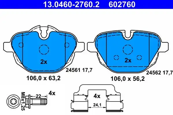 ATE 13 0460 2760 2 Fren Balatası Bmw F10 F11 F25 F26 G30 G11 G12 Arka