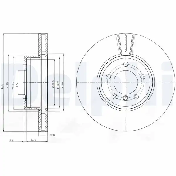 DELPHI BG9871C | Disk On (Ad) 04-520İ-D-523İ-525İ-D-530İ-D (E60-E61) (Kutu Fıyat Tek) Kaplamalı | 2 Adet
