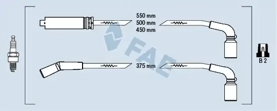 FAE 83562 | Buji Kablosu Takımı Chevrolet Aveo Kalos 1 4 8v 934289