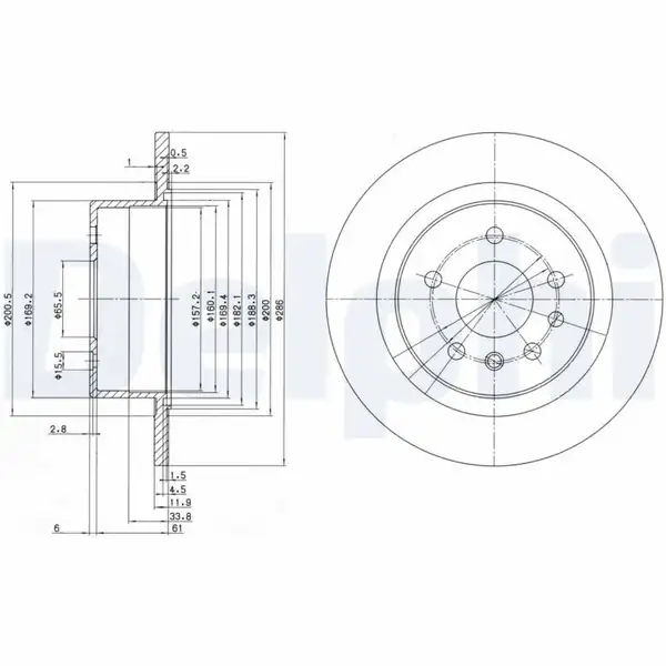DELPHI BG2986 | Fren Diski Opel Omega B Arka 944340