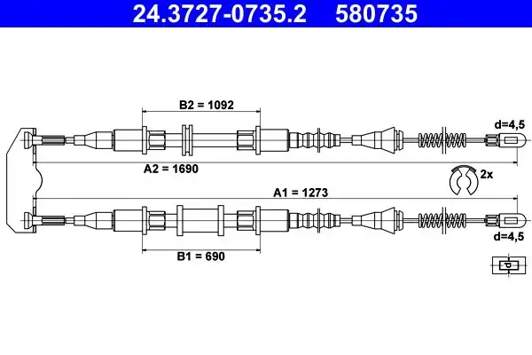 ATE 24 3727 0735 2 El Fren Teli Opel Astra F HB Sedan