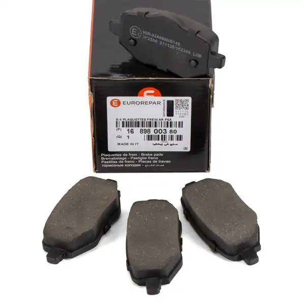 Eurorepar 1689800380 Peugeot 208 2020 Arka Fren Balata Takımı Corsa F Mokka II C4 III Ds3 Crossback
