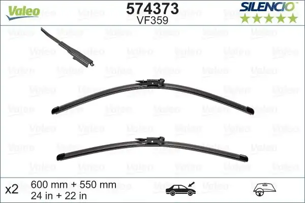 Valeo 574373 Silencio X Trm Flat Blade Vm359 X2 600 550 mm Fiat Multıpla 05 06