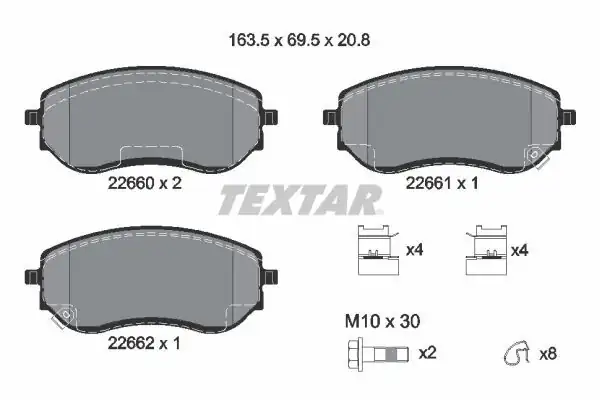 TEXTAR 2266001 | Fren Balatası 470 Ön X Clas Navara 2015