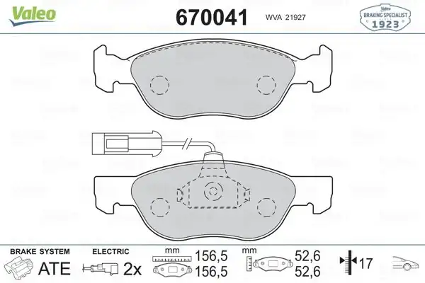 Valeo 670041 Ön Fren Balatası Fiat Bravo Marea Brava Alfa Romeo 145 146