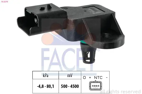 FACET 10-3270 | Hava Basınç Sensör P308 P3008 P5008 P207 Partner C4 C4 Picasso Ds3 C3 Picasso Berlingo Mini Cooper