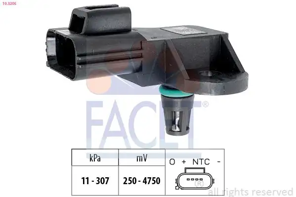 FACET 10-3205 | Emme Manifold Map Sensörü Transit V347 2 2 2 4 TDCI Boxer III Jumper III 2 2 Hdi 06 14